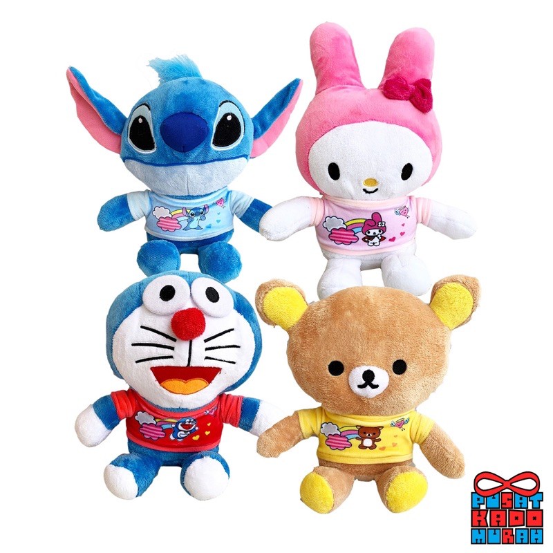 Boneka Karakter Kazuo - Stitch / Doraemon / Rilakuma / My Melody