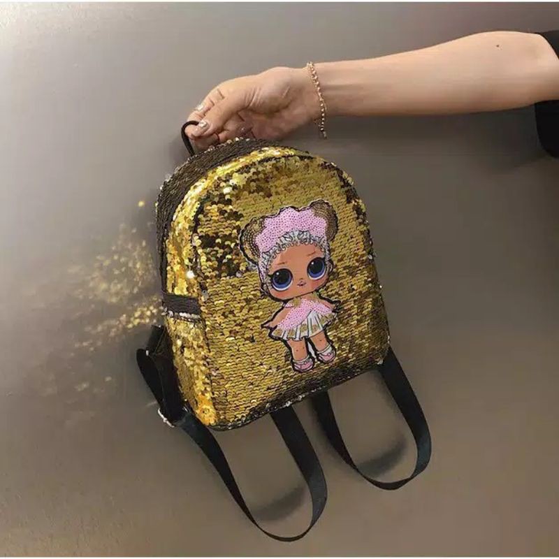 tas ransel sequin anak perempuan karaktet lol