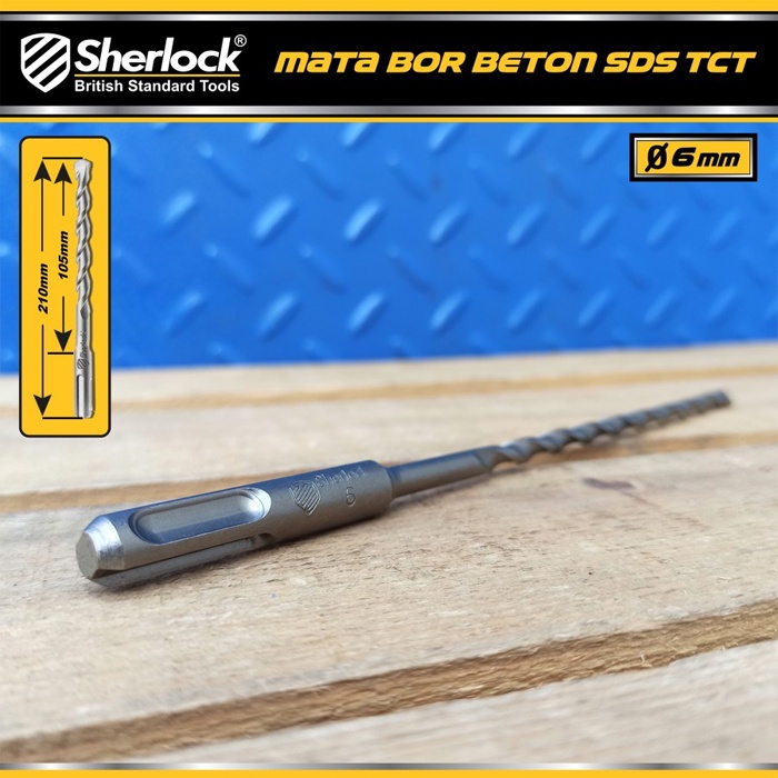 Mata Bor Beton SDS TCT 6 mm Original Sherlock Panjang 210 mm