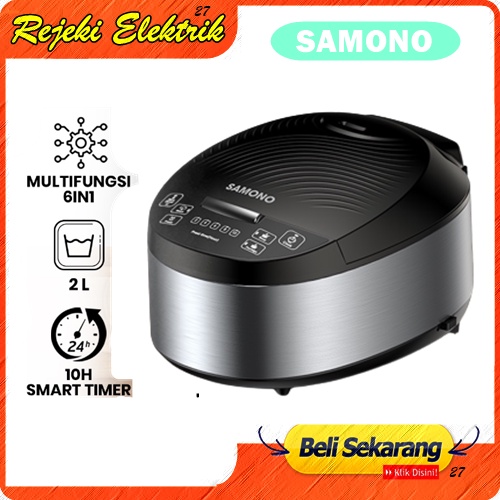 Samono 2L Rice Cooker Penanak Nasi Elektrik - Multifungsi 6 in 1 Pemanas Otomatis 3D Smart Timer SW-RCEB13