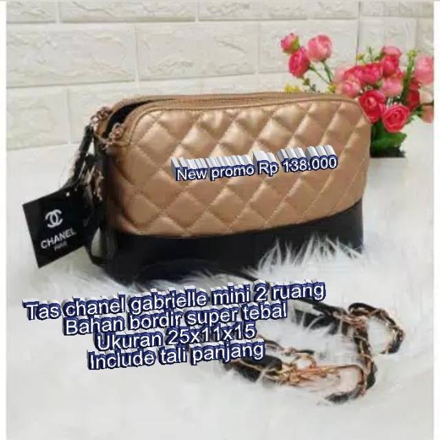 Tas chanel gabrielle mini 2 ruang import/grosir tas wanita/tas selempang import