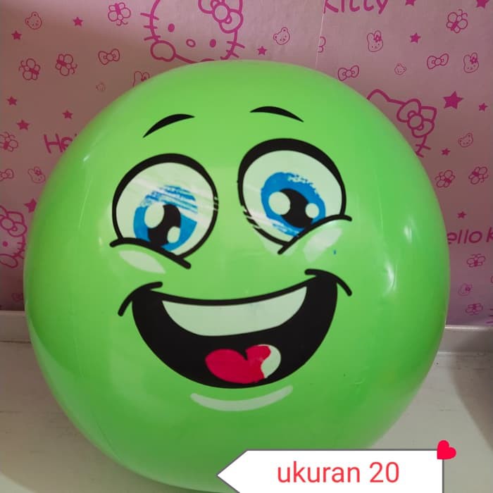 1 BIJI Balon Bola Tiup Bola SMILE ukuran 20 inchi isi 1 Biji BESAR - Balon Tiup karakter smile Lucu