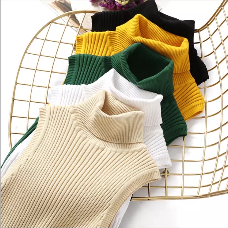 TurtleNeck Rajut Tanktop Kerah Tinggi