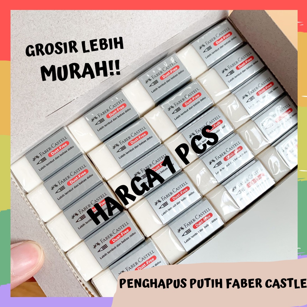 penghapus karet faber castle hapusan eraser putih DUST FREE bersih alat tulis sekolah FABER CASTLE r