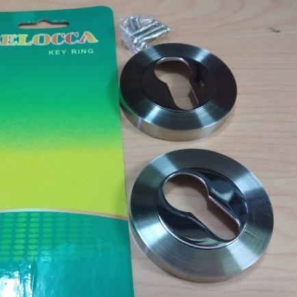 RING KUNCI BULAT BELOCCA SILVER PER SET/Kunci ring Bulat Stainless Steel harga 2pc/Penutup lubang kunci/Tutup silinder cilinder pintu