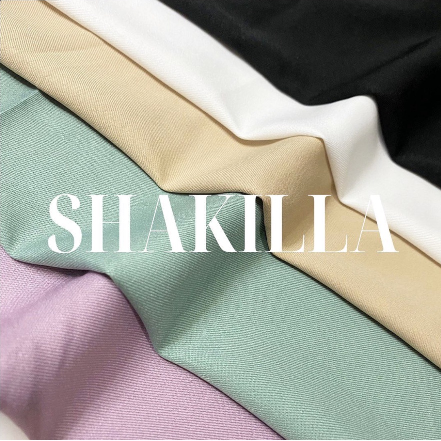 Kain Shakila Sakila Samira Stretch Twill Premium Bahan Gamis Sakilla Khimar Shakira Meteran