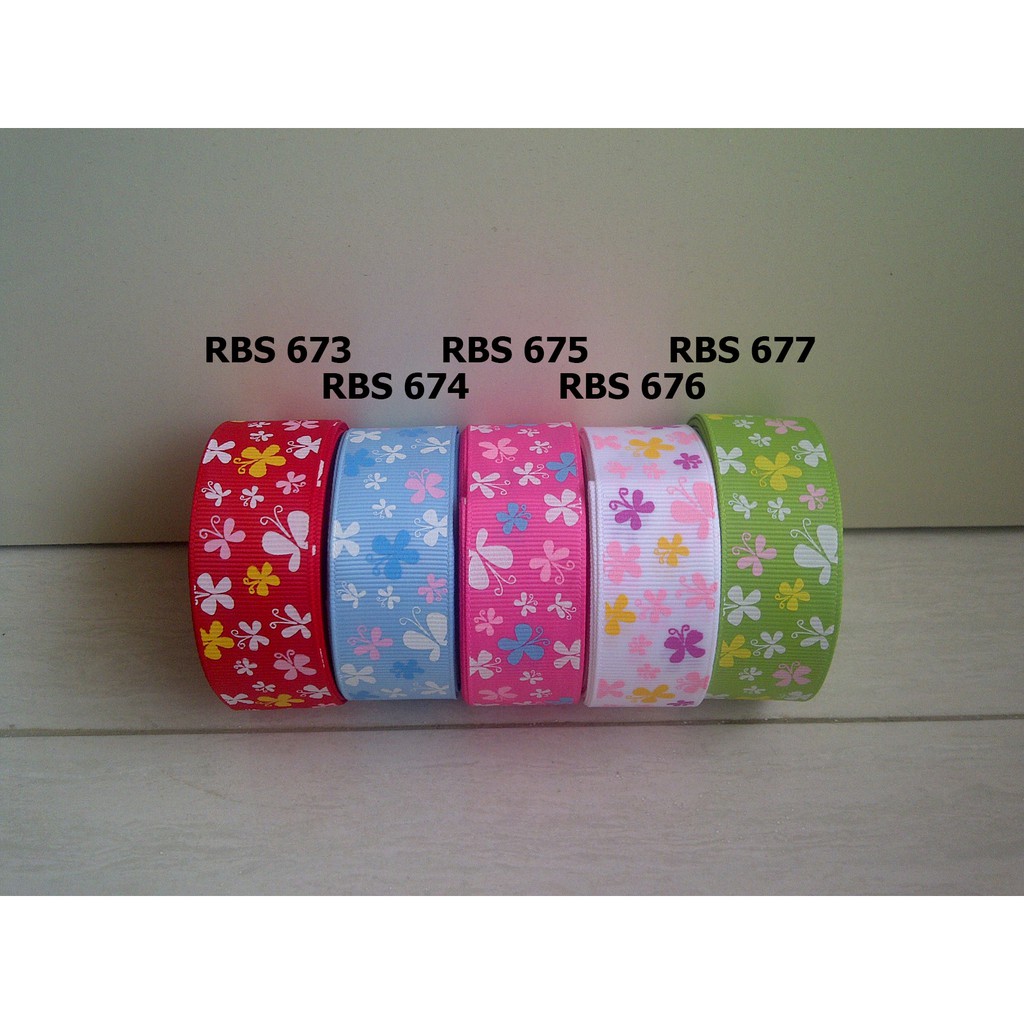 

[10 YARD] PITA GROSGRAIN MOTIF KUPU KUPU SALE RBS 673,674,675,676,677