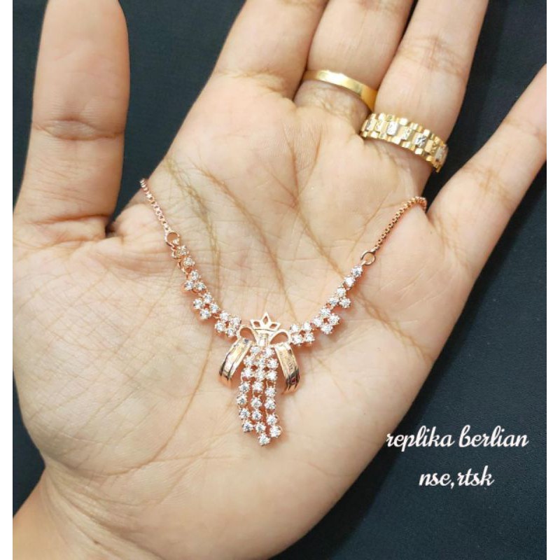 Kalung berlian medan/Replika,persis sperti asli,mata micro diamond yg biasa dpake ditoko mas/berlian