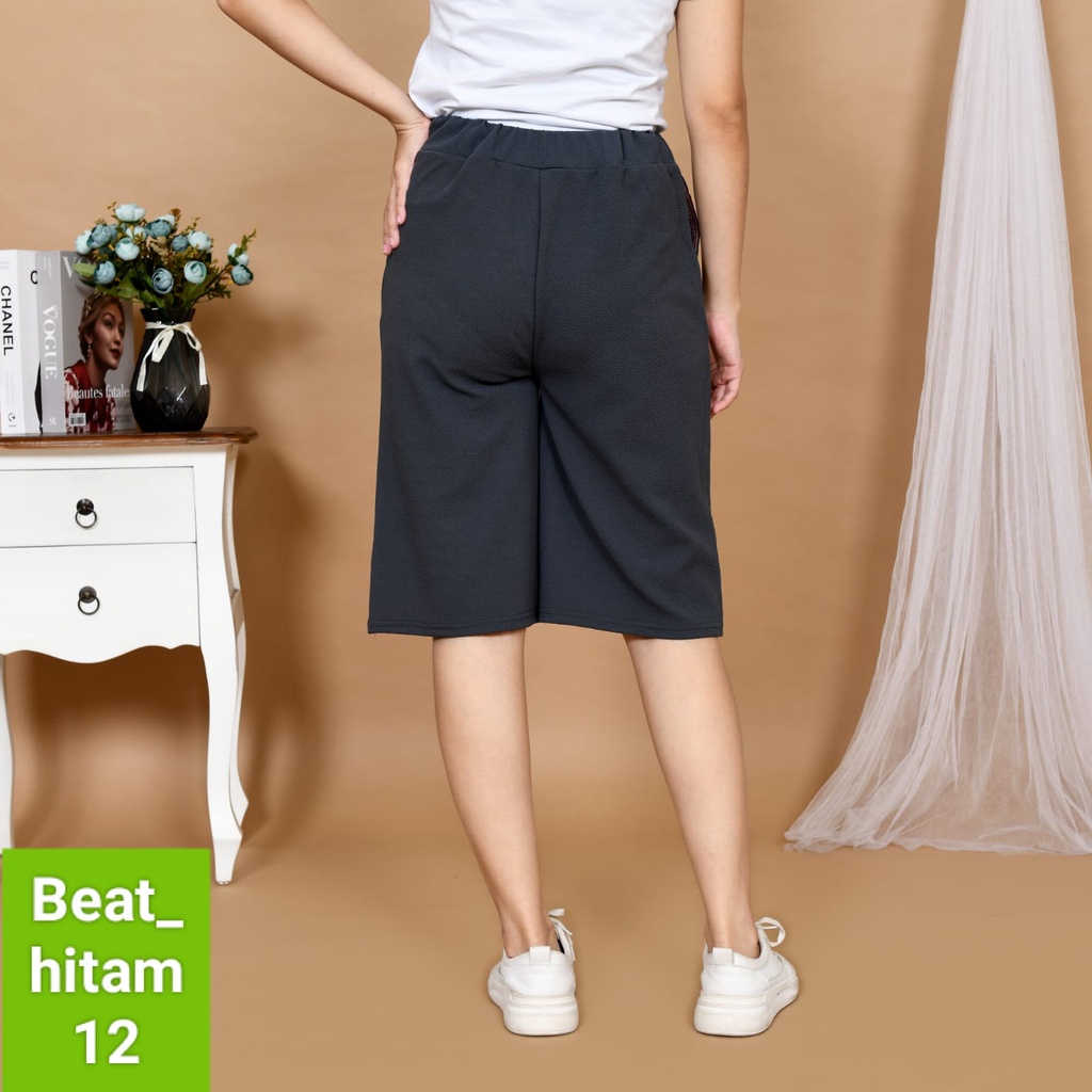 CELANA PENDEK POLOS 7/8 KULOT WANITA BASIC CREP