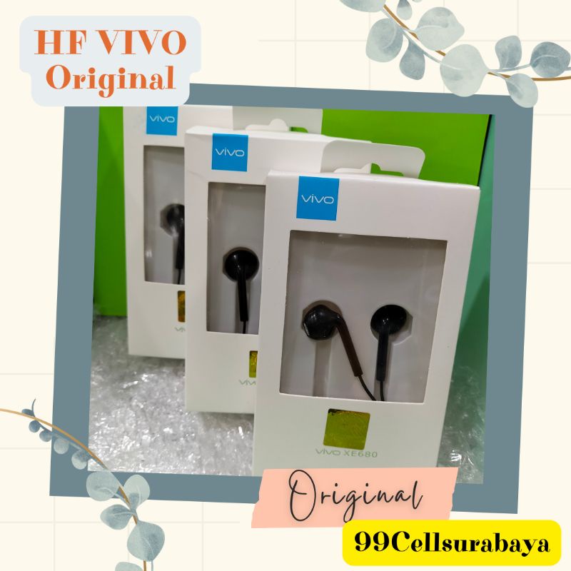 Handset vivo original Hf handset handsfree earphone vivo original hitam