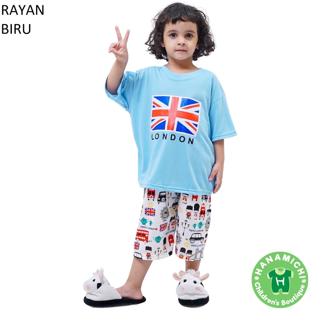 Hanamichi RAYAN Baju Tidur Anak Lengan Pendek Celana 3/4