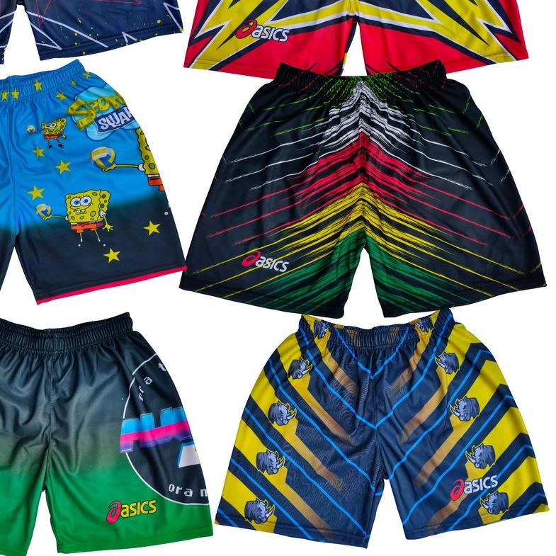 celana voli full printing logo mizuno asic kolor badminton