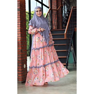 GAMIS Viola Syari Ceruty Motif PREMIUM syahla syari
