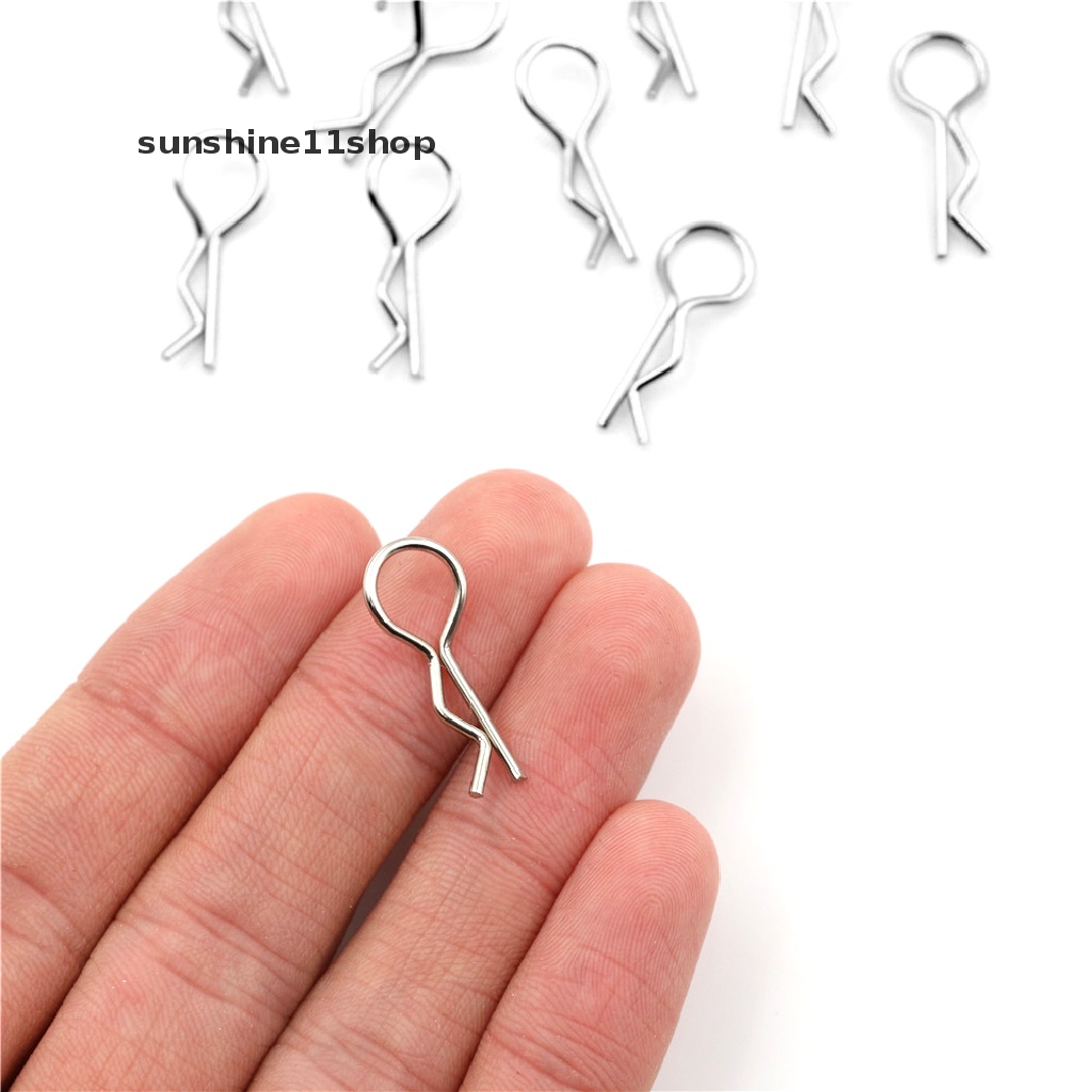 Sho 100pcs Klip Pin Body Bahan Stainless Steel Untuk 1 / 10 1 / 16 RC HSP