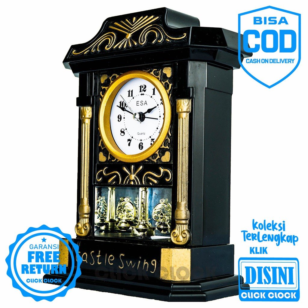 Jam Weker Alarm Wall Clock Dekorasi Rumah Unik Murah Esa F006