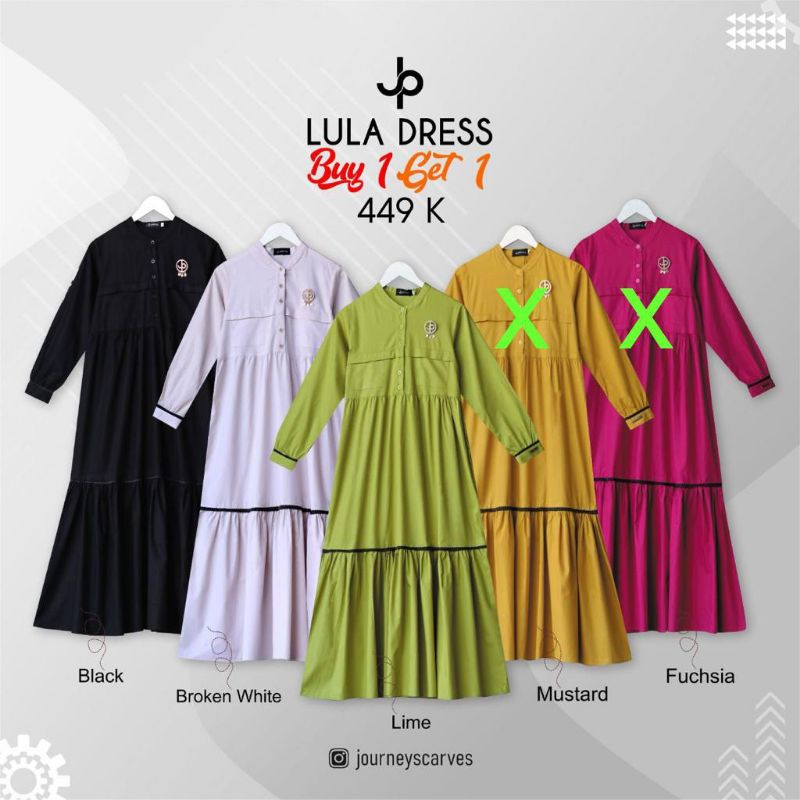 Lula dress gamis maxy original by journey buy 1 get 1 free
