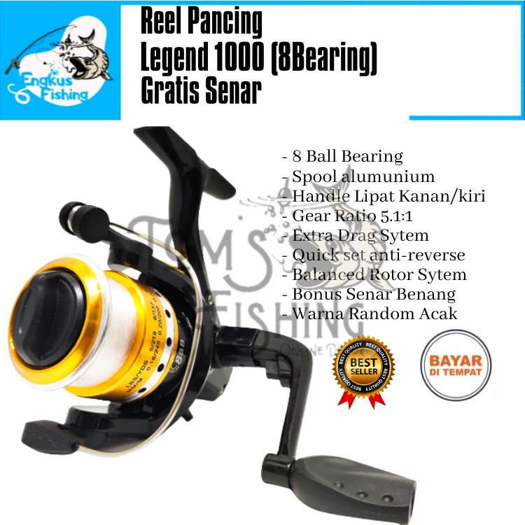 Reel Pancing Be One Legend 1000 (8 Bearing) Bonus Senar Murah - Engkus Fishing