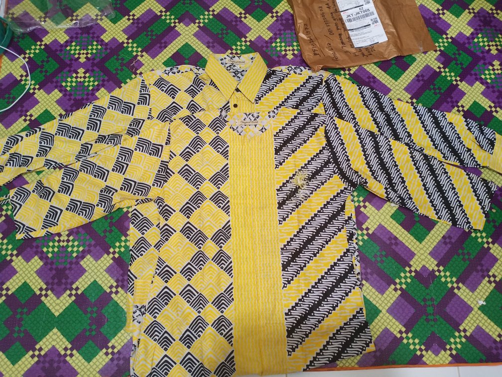 Aindra Batik Pekalongan Cp Couple Dress Kuning Modern Bk