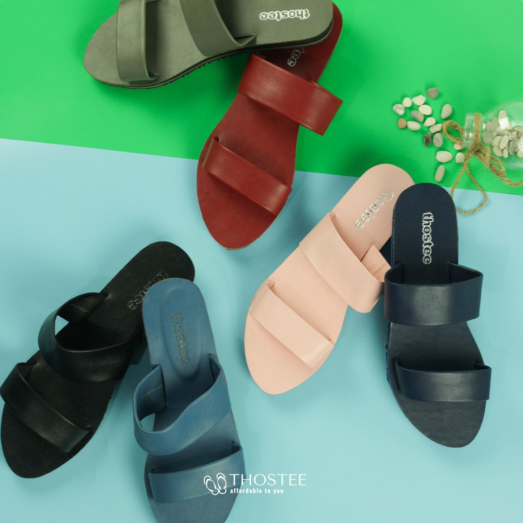 Sandal Kulit Wanita Tali Karet Thostee Yola