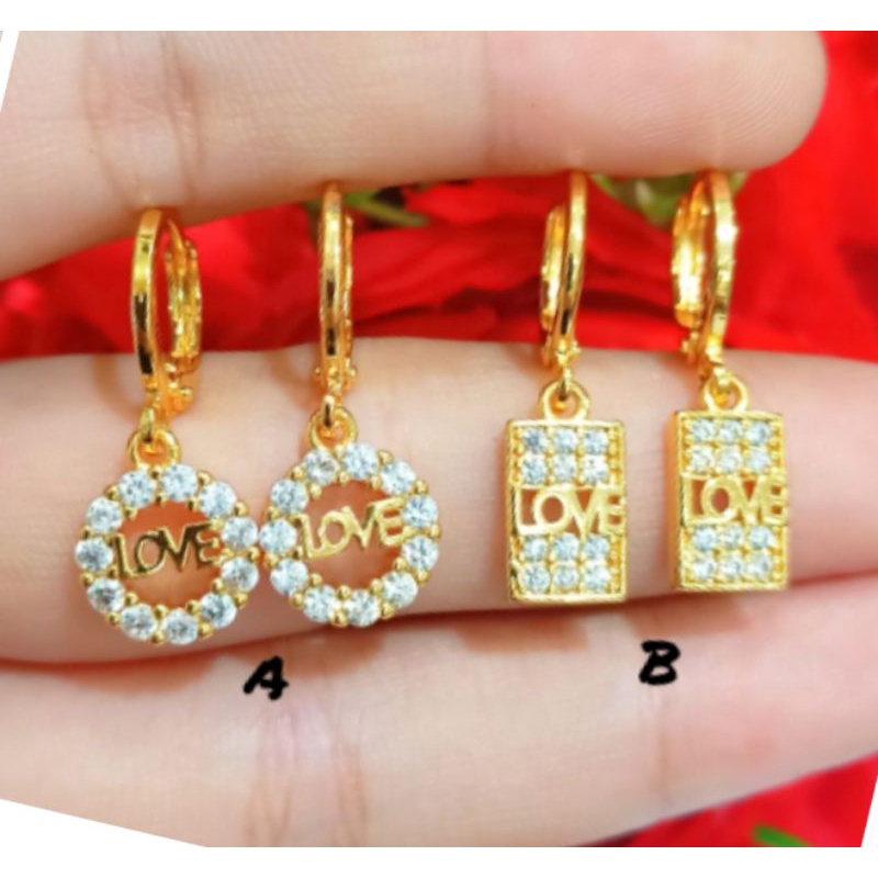 RBnJJ01. Anting xuping wanita lapis emas dgn mata zircon