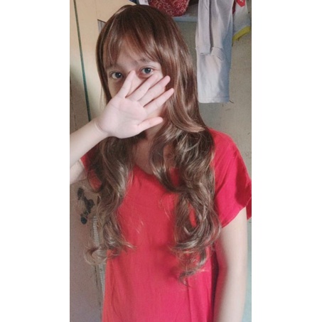 SDPRO Wig Rambut Palsu Model Wavy 65cm Hair Clip Gelombang Ikal Blonde Curly Hairclip Rambut Palsu Fyn MDN