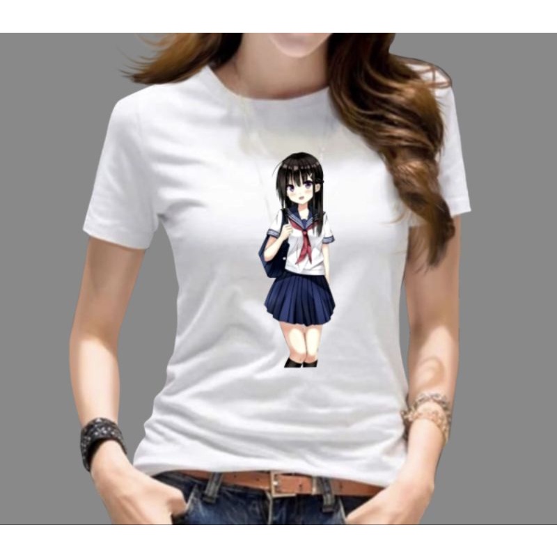 kaos oblong sakura school/kaos oblong ABG/remaja tangan pendek bisa COD