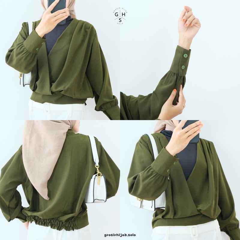 (AMD) BLOUSE MIZUNA CROP OUTER ATASAN WANITA SHIRT