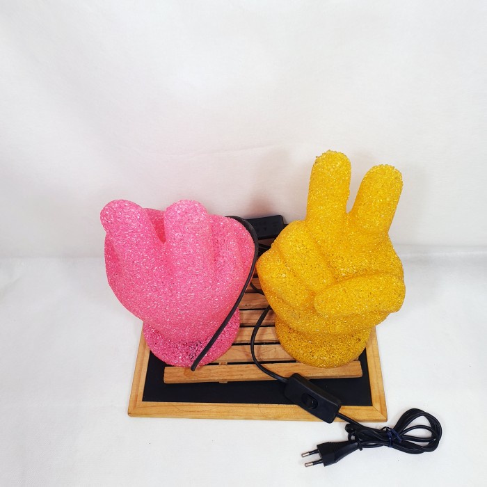 3D GIFT LAMP Lampu tidur listrik model Peace Hand teman tidur
