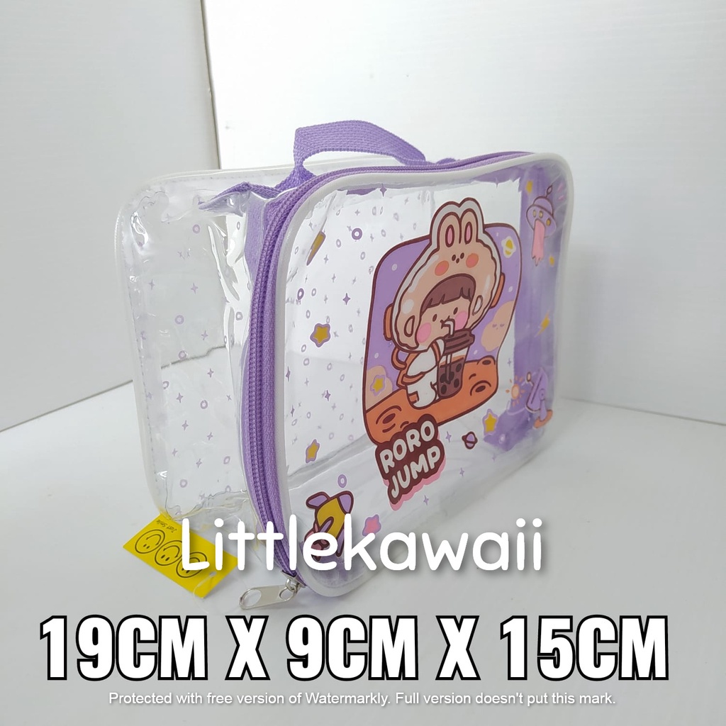 LK/Tas Pouch Mika Boba Girl Make Up Kosmetik Serbaguna Persegi Wanita Remaja