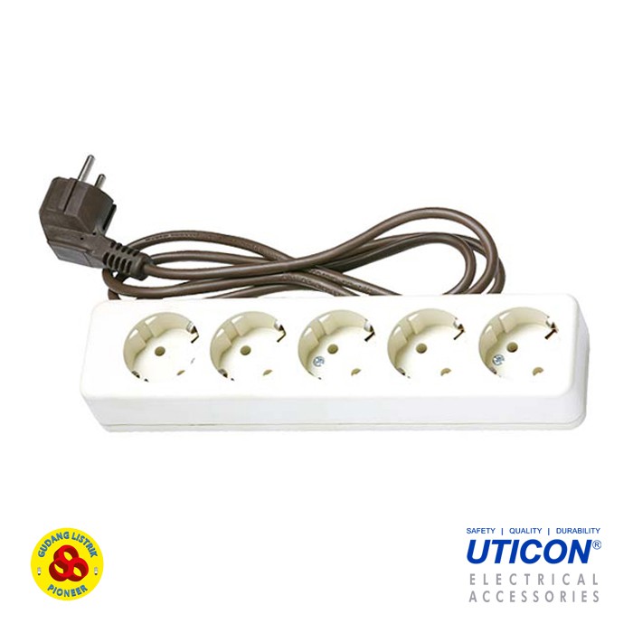 Uticon Stop Kontak 5 Lubang + Kabel ST-158C Terminal Soket Kabel 1.5M