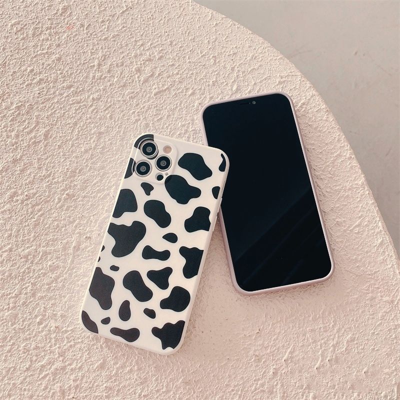 Bara | Case iphone Cartoon Milk Cow Pattern Side print TPU Phone Case For iPhone 11 Pro Max X Xr Xs Max 7 8 Plus Se 2020 12 pro max 12 mini 13 pro max 13 mini