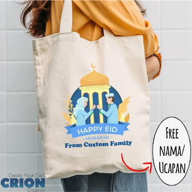 Totebag Goodie Bag Idul Fitri EID Hampers bisa custom Ucapan by Crion