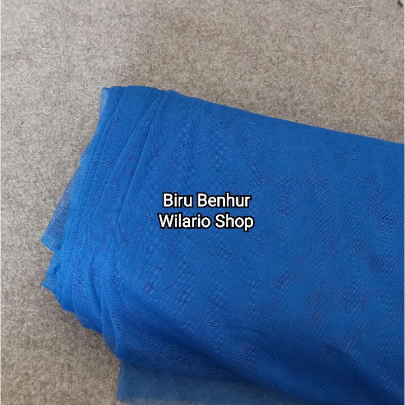 KAIN TILE HALUS LEMBUT | KAIN TULE | KAIN TULLE | KAIN TILLE | SOFT TILE | SOFT TULLE-Biru Benhur