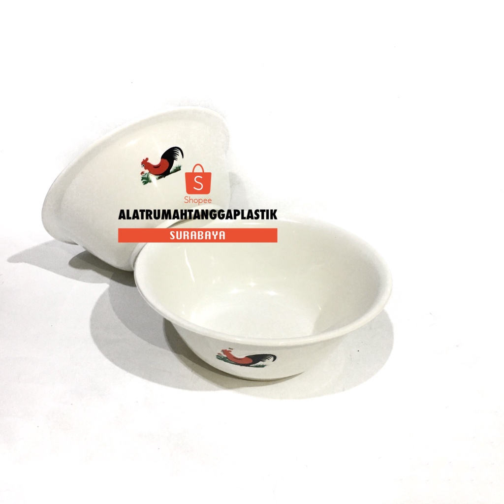 12pcs Mangkok Ayam Jago/ Mangkok Plastik Ayam/ Mangkok Motif Ayam Jago/ Mangkok Gambar