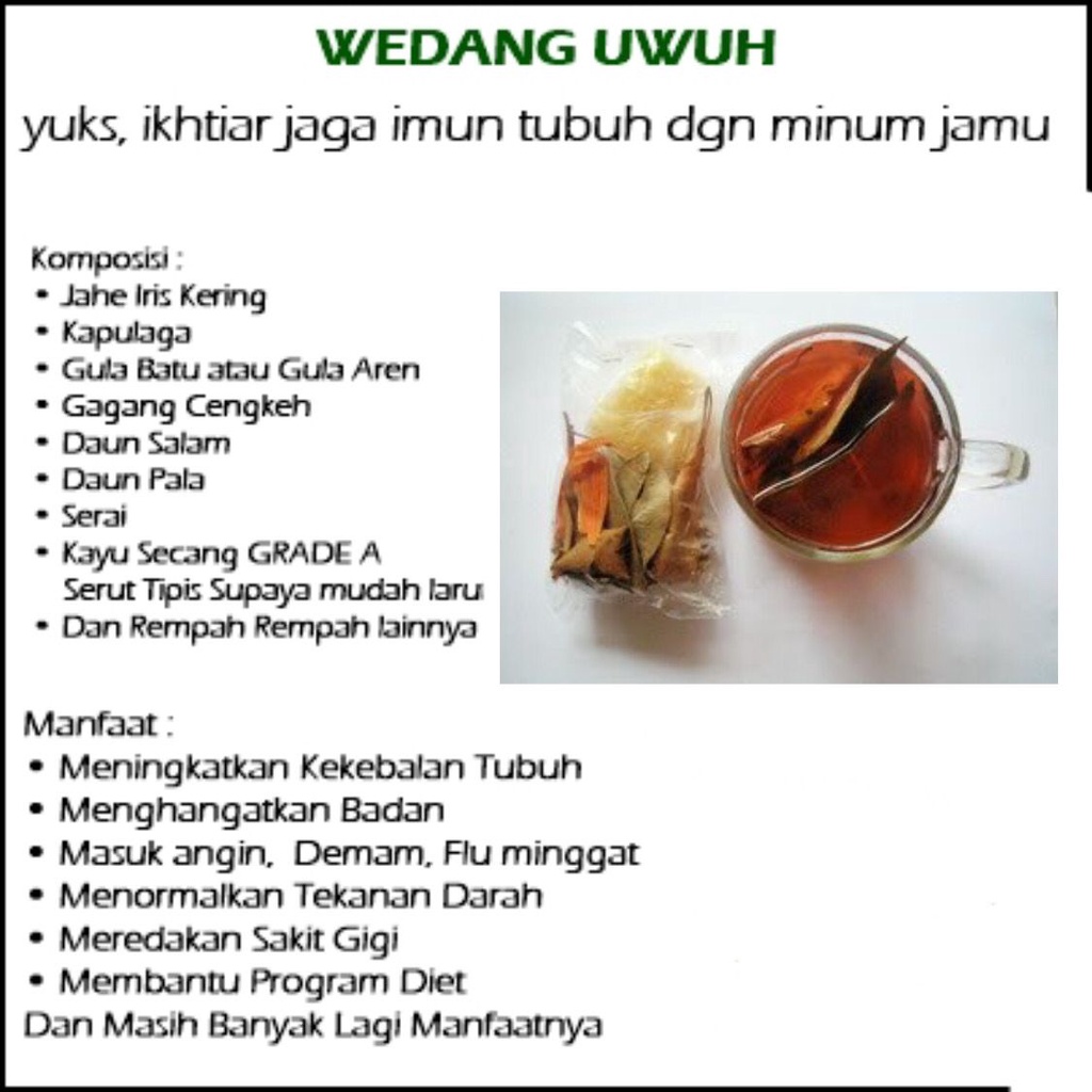 

PAKET MURAH Wedang Uwuh Original Resep JSR Wedang Herbal Rempah 50gr Jamu Yogyakarta 9 Rempah