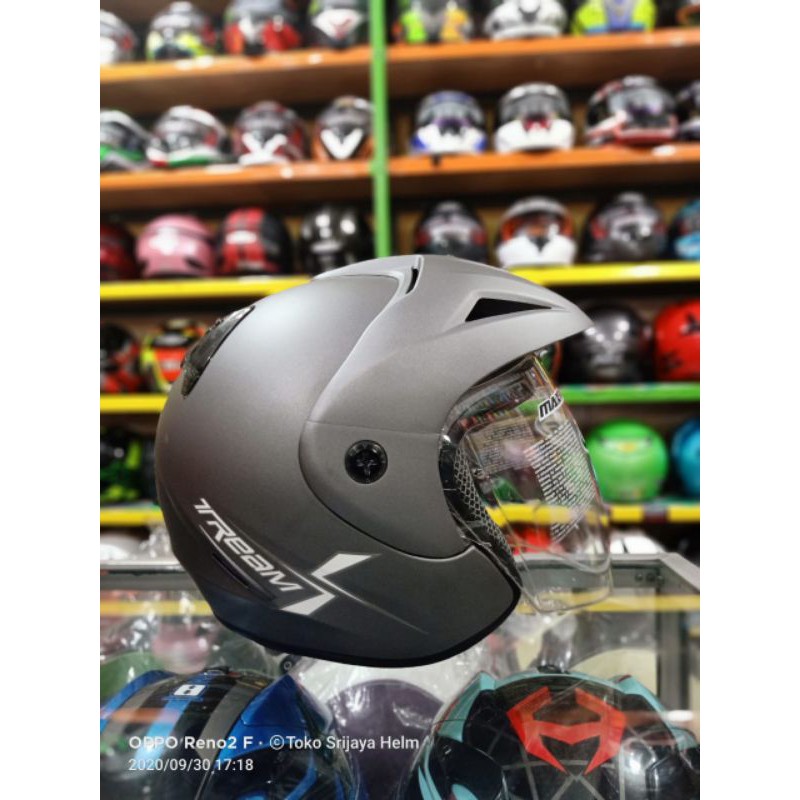 HELM VOG XTREAM GREY DOFF PULL WARNA