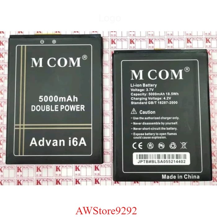 Mcom Battery Batre Baterai Double Power Mcom ADVAN i6A - i6 Fullview