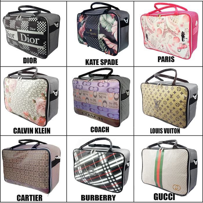 Promo TAS TRAVEL / TAS KOPER BESAR ANAK KARAKTER MOTIF LV CK GUCI BURBERRY Murah