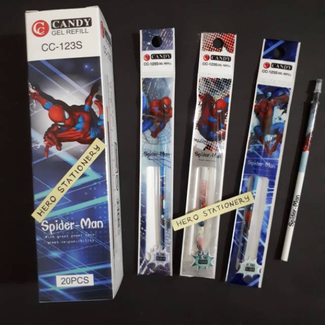 

Refill pen gel amazing spiderman 0.38 mm . 20 unit