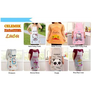 Celemek Masak Lucu Karakter Kartun Hello Kitty Doraemon Panda Unik Murah Dapur Masak Rumah Tangga Lu