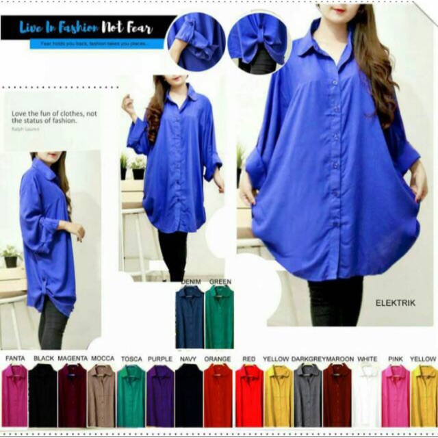 Kemeja katun rayon Super Big size xxxxxl (5L)