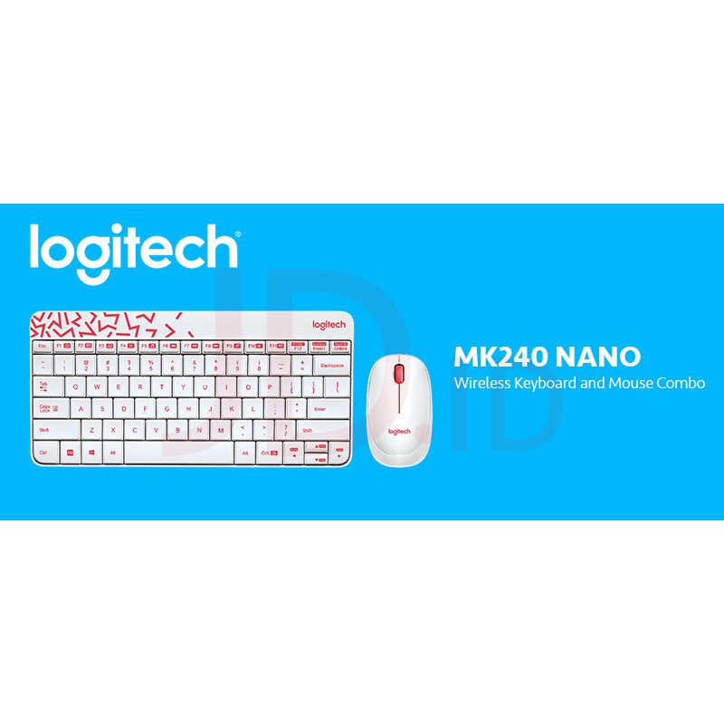 Logitech Keyboard Dan Mouse Bundle Mini Combo Wireless Original - MK240