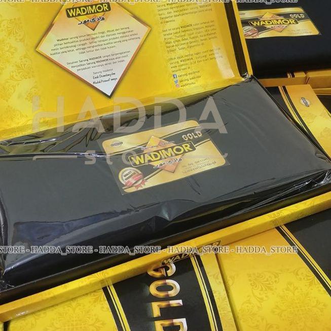 ☂ SARUNG WADIMOR POLOS HITAM NON TUMPAL - GOLD | ASLI 100% | WADIMOR HITAM PUTIH | ATLAS POLOS/TUMPA