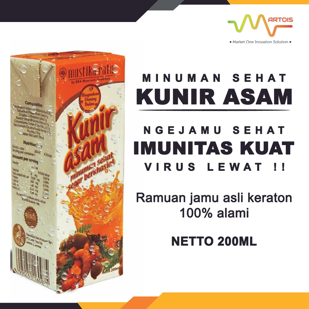 Jual Mustika Ratu Minuman Kunir Asam 200ml Minuman Jamu Shopee