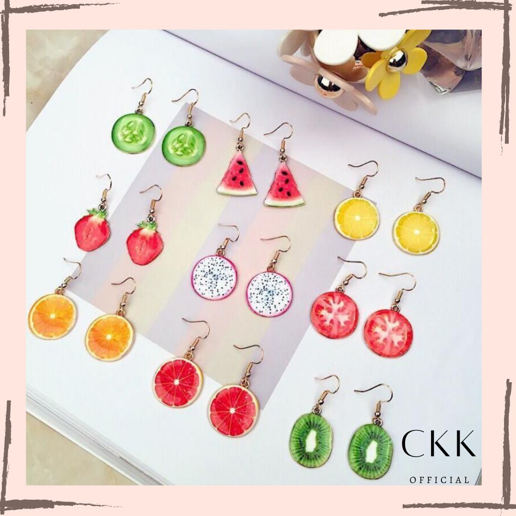 ➰CKK➰ Anting Piercing FA28 Desain Aneka Buah Bahan Akrilik Gaya Korea untuk Wanita