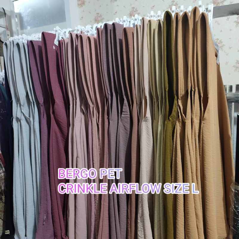 BERGO PET MARYAM CRINKLE AIRFLOW SIZE L XL KHIMAR SYARI JUMBO