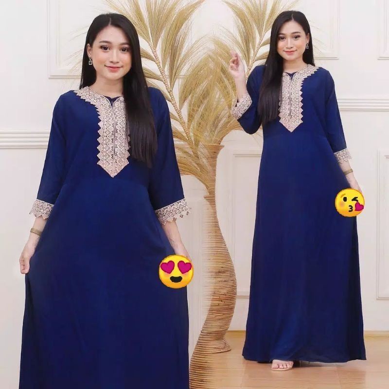 DASTER ARAB ZEEMA | RAYON SUPER GRADE A | RESLETING DEPAN BUSUI | RENDA MILO-Navy blue