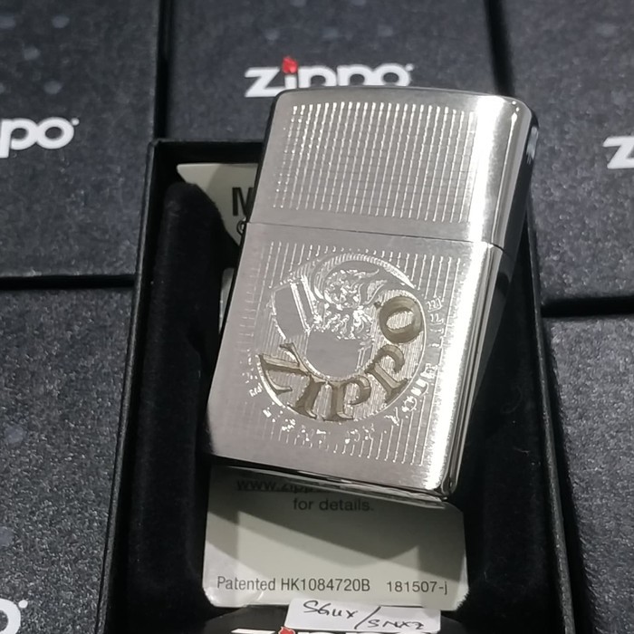 ZIPPO LIGHTER / MANCIS KOREK API ORIGINAL - SATIN ZIPPO LOGO DESIGN