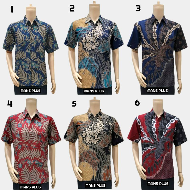 Kemeja Batik Pria Lengan Pendek Murah Jumbo M - XXXXL no Furing Seragam