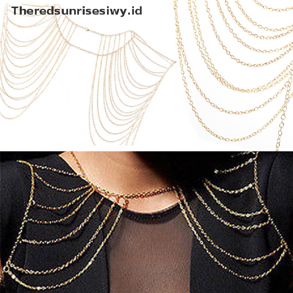 Theredsunrisesiwy.Id Kalung Rantai Tubuh / Bahu Wanita Desain Rumbai Sexy